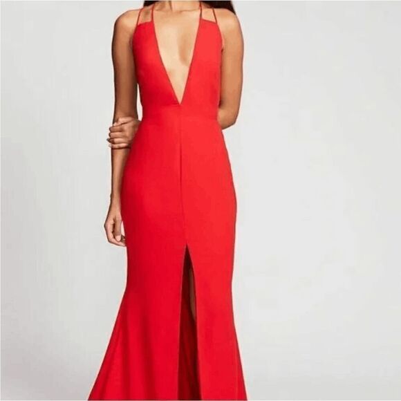 Fame and Partners Surreal Dreamer Red Deep V-Neck Maxi Dresses - Picture 1 of 7